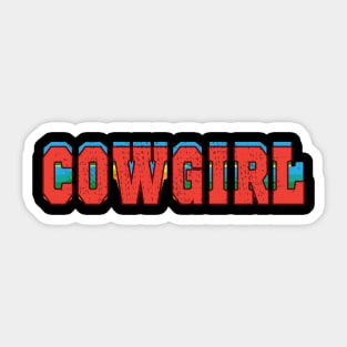 Cowgirl // Vintage Typography Design Sticker